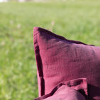 Taie d'oreiller en lin lavé Rouge Grenat