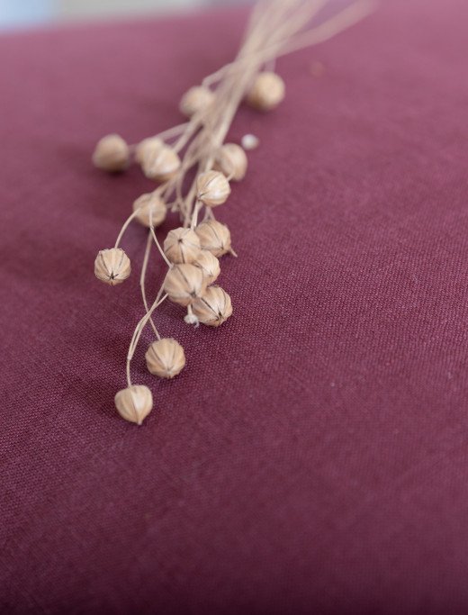 Taie d'oreiller en lin lavé Rouge Grenat