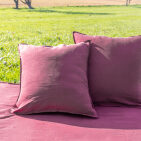 Taie d'oreiller en lin lavé Rouge Grenat