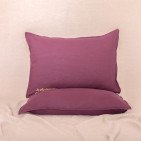 Taie d'oreiller en lin lavé Rouge Grenat