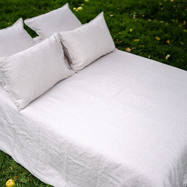 Drap Plat en Lin Lavé Naturel