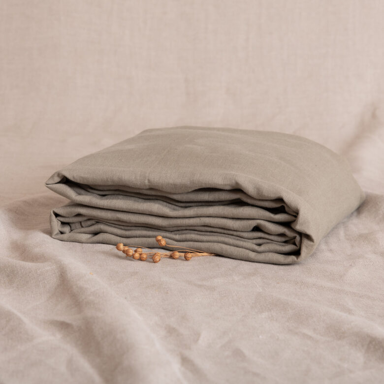 Washed linen tablecloth in Laurel Green - Embrin