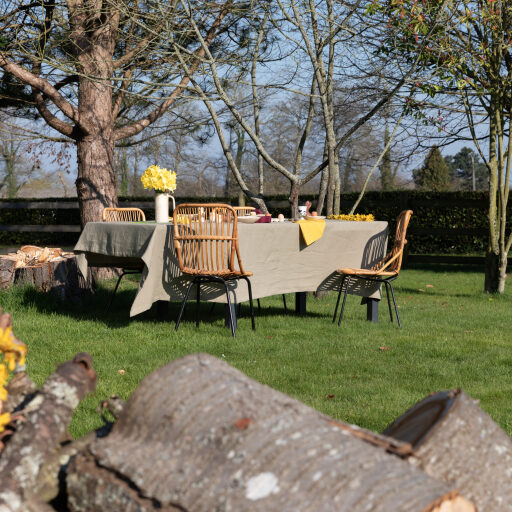 Nappe en lin lavé Vert Laurier