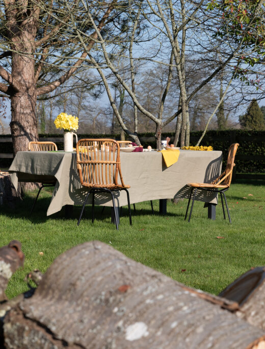 Nappe en lin lavé Vert Laurier