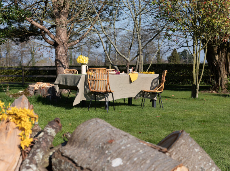 Nappe en lin lavé Vert Laurier