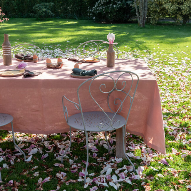 Nappe en lin lavé Terre Cuite