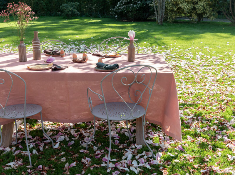 Nappe en lin lavé Terre Cuite