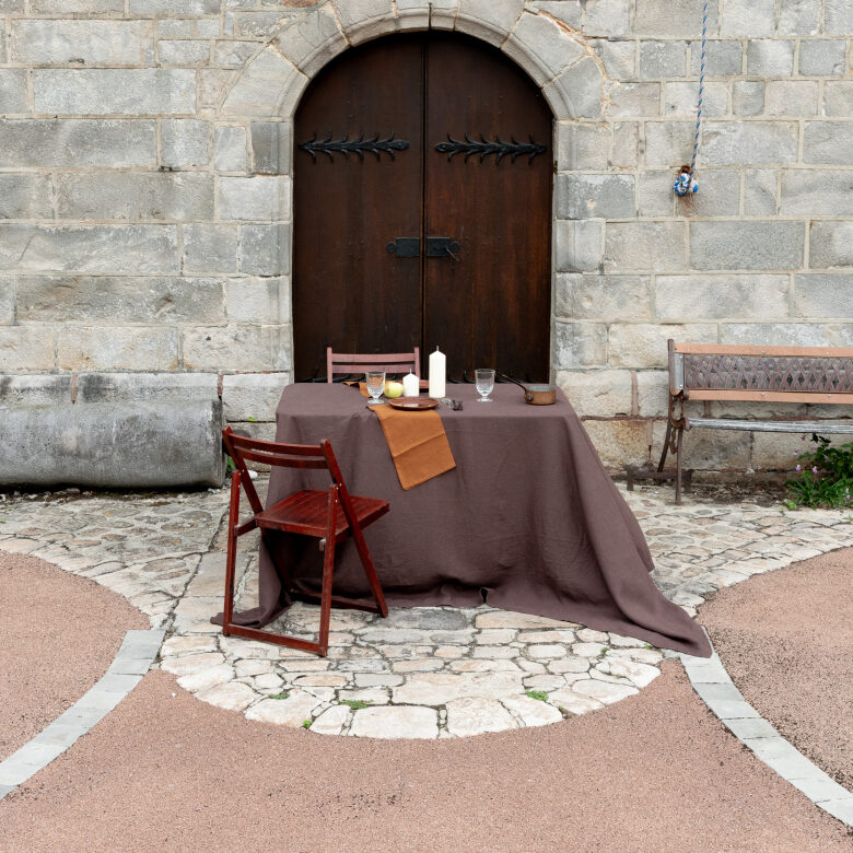 Nappe en lin lavé Châtaigne - Embrin