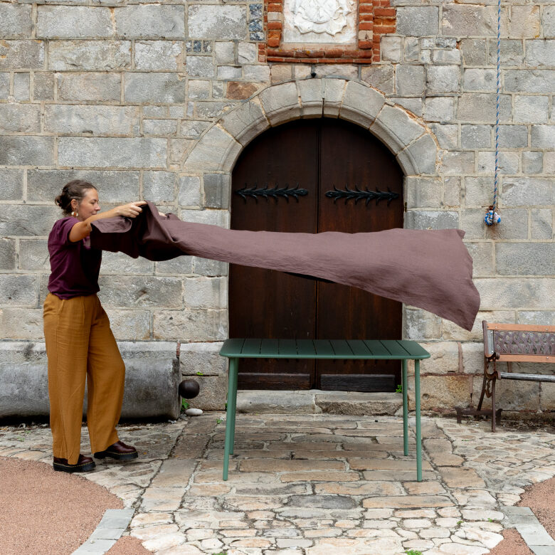 Nappe en lin lavé Châtaigne - Embrin