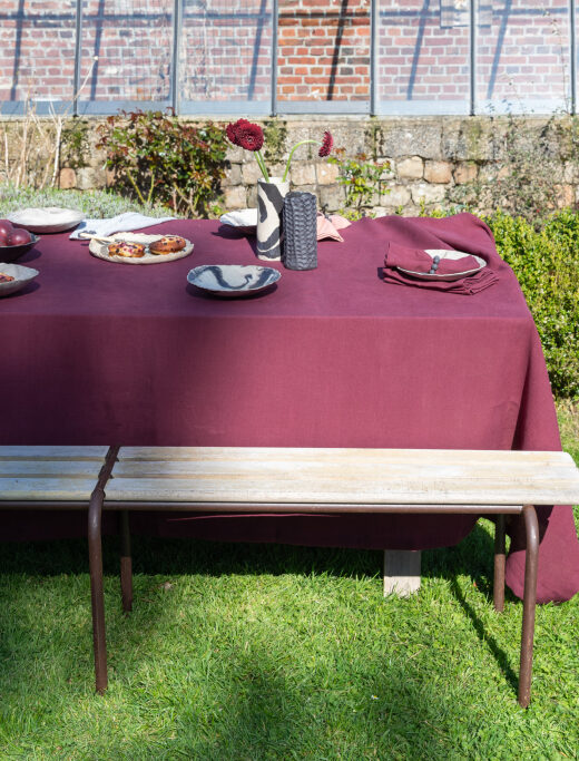 Nappe en lin lavé Rouge Grenat