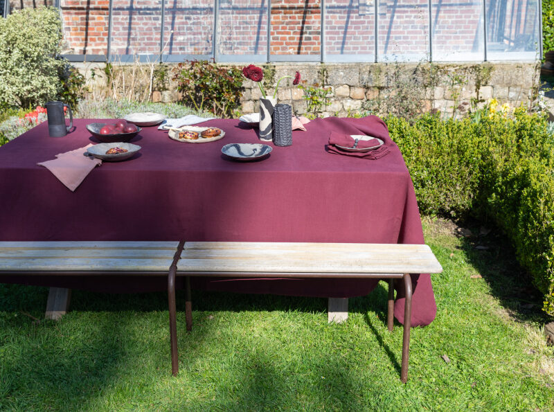 Nappe en lin lavé Rouge Grenat