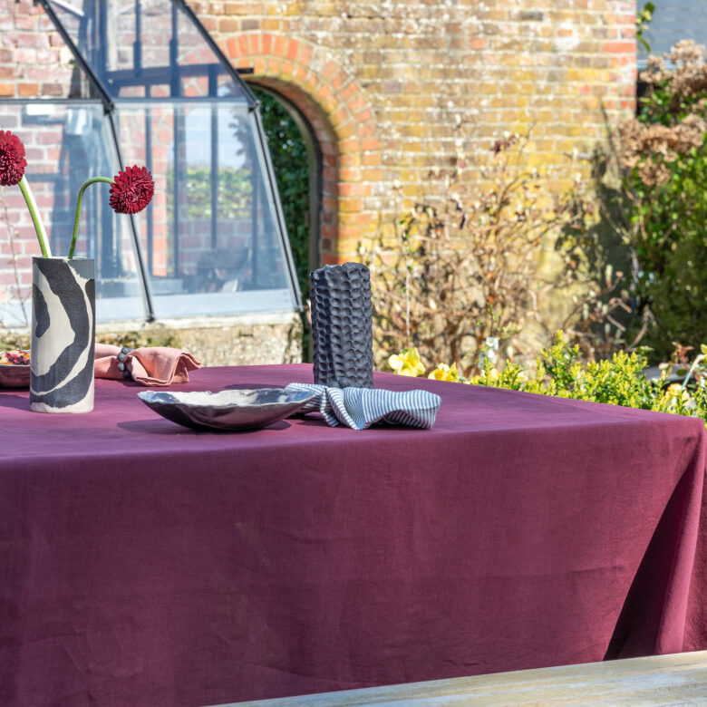 Nappe en lin lavé Rouge Grenat - Embrin