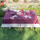 Nappe en lin lavé Rouge Grenat