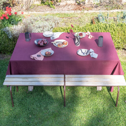 Nappe en lin lavé Rouge Grenat