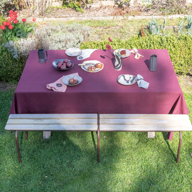 Nappe en lin lavé Rouge Grenat - Embrin