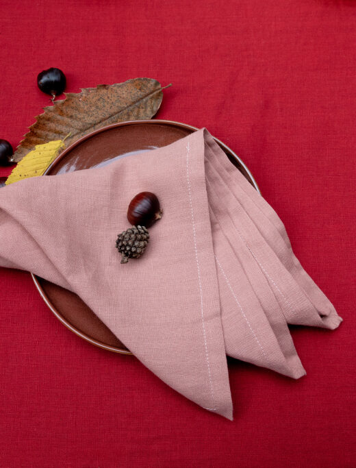 Serviettes de table en lin lavé Terre Cuite (lot de 4)