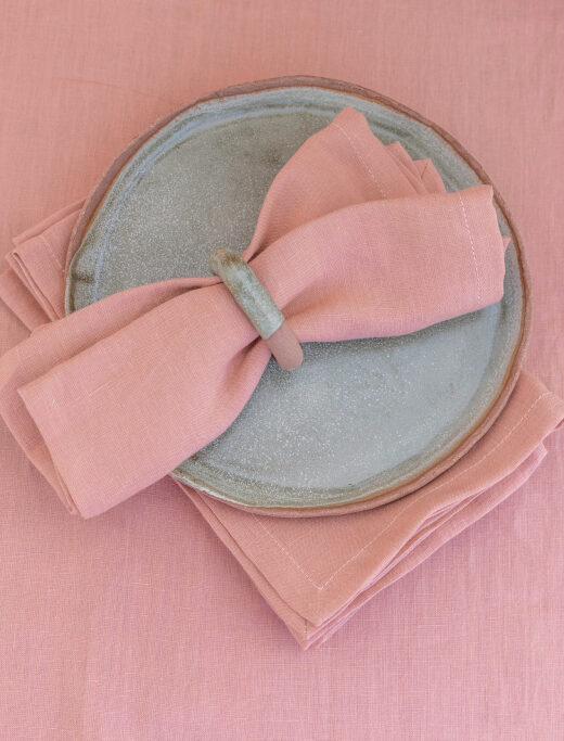 Serviettes de table en lin lavé Terre Cuite (lot de 4)