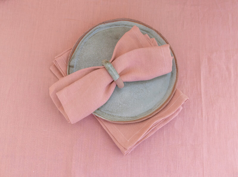 Serviettes de table en lin lavé Terre Cuite (lot de 4)