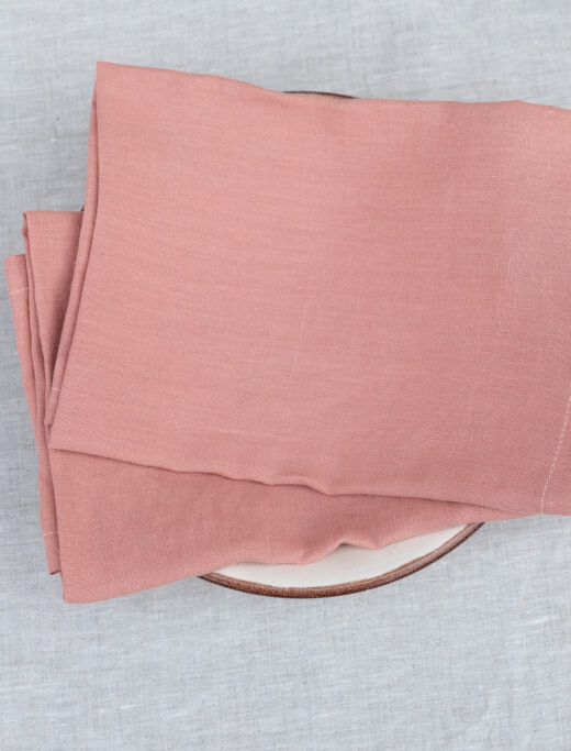 Serviettes de table en lin lavé Terre Cuite (lot de 4)