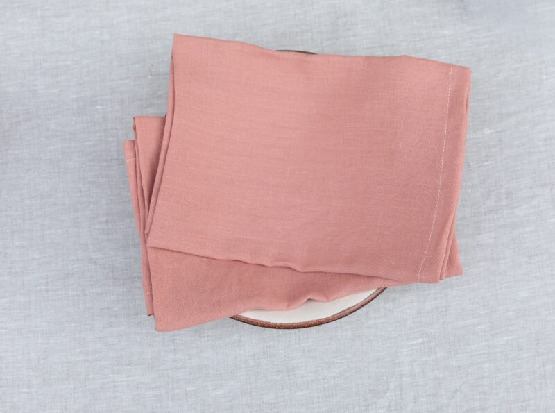 Serviettes de table en lin lavé Terre Cuite (lot de 4)