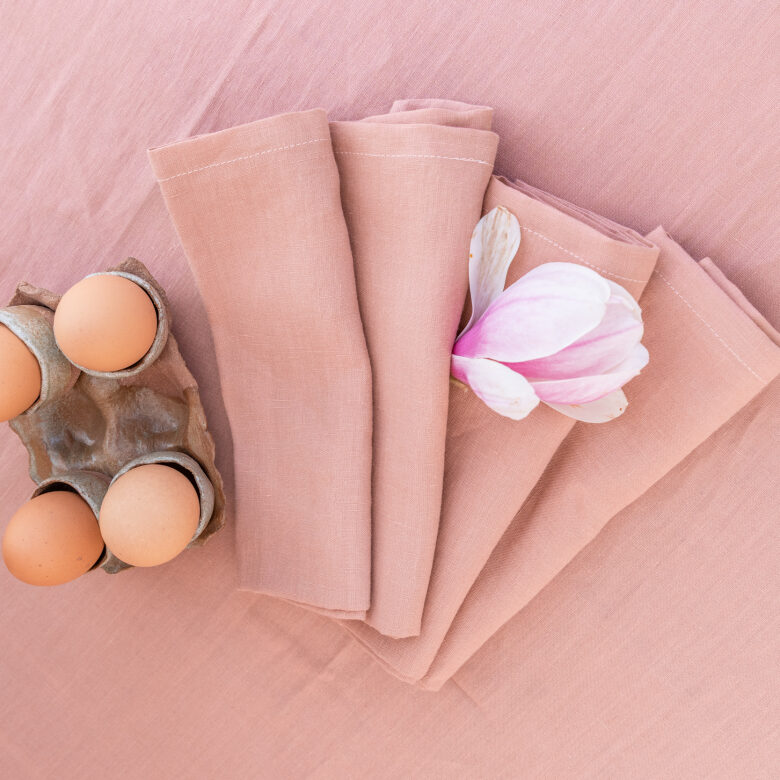 Serviettes de table en lin lavé Terre Cuite (lot de 4) - Embrin