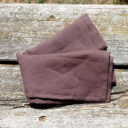Serviettes de table en lin lavé Châtaigne (lot de 4)