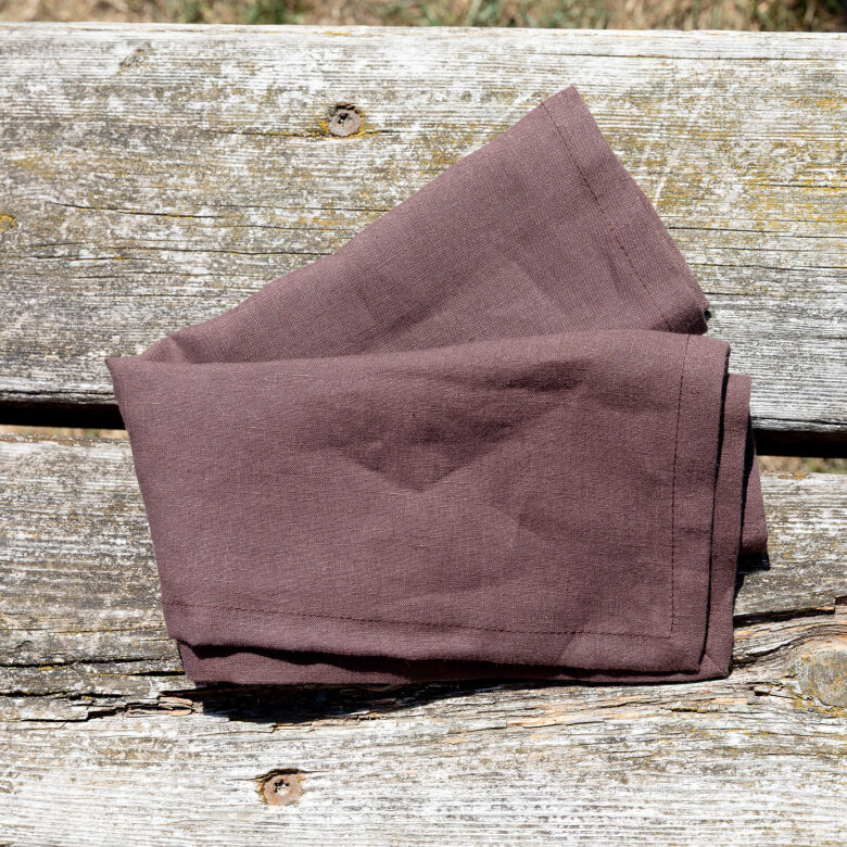 Serviettes de table en lin lavé Châtaigne (lot de 4) - Embrin