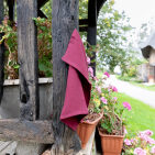 Serviettes de table en lin lavé Rouge Grenat (lot de 4)