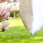 Housse de coussin en lin lavé Blanc Optique