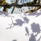 Housse de coussin en lin lavé Blanc Optique