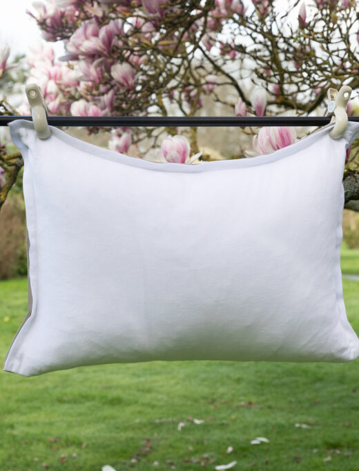 Housse de coussin en lin lavé Blanc Optique