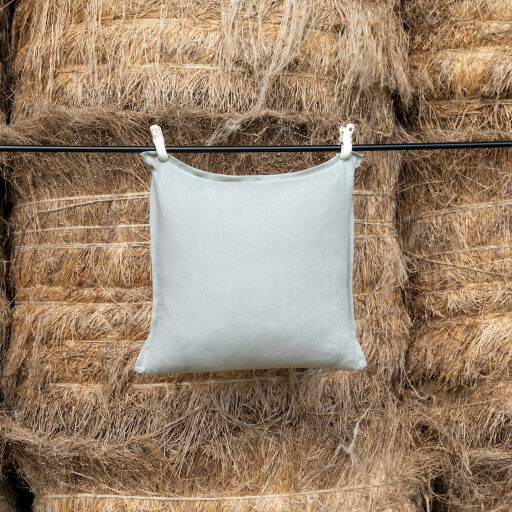 Housse de coussin en lin lavé Gris Argile