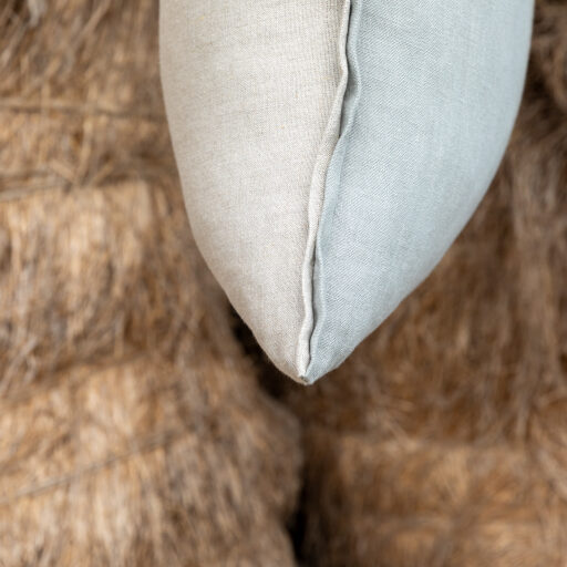 Housse de coussin en lin lavé Gris Argile