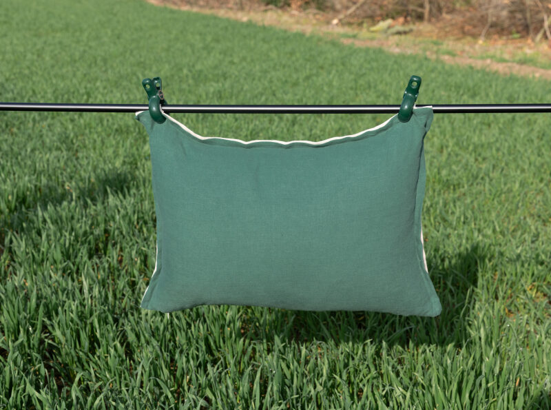 Housse de coussin en lin lavé Vert Pin