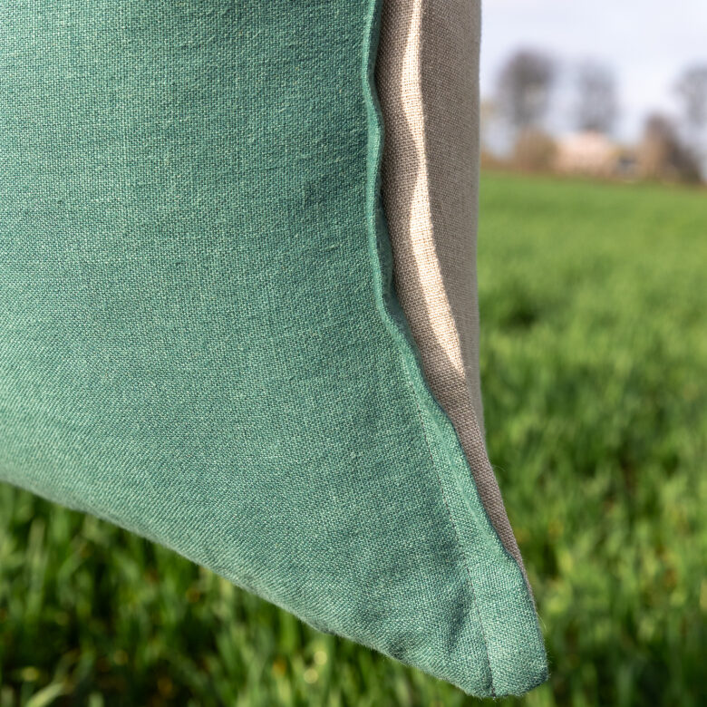 Housse de coussin en lin lavé Vert Pin - Embrin