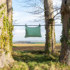 Housse de coussin en lin lavé Vert Pin