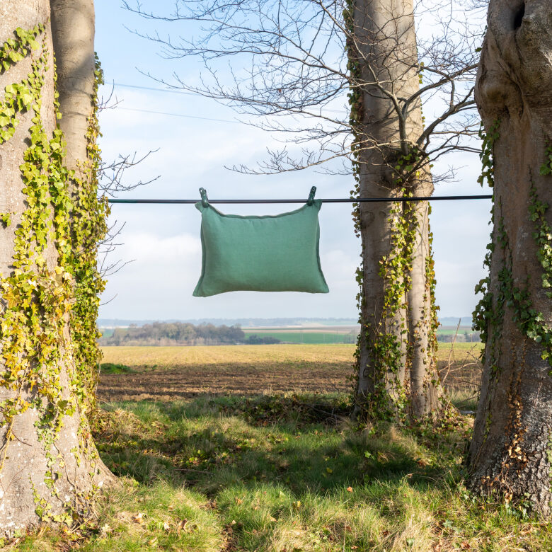 Housse de coussin en lin lavé Vert Pin - Embrin