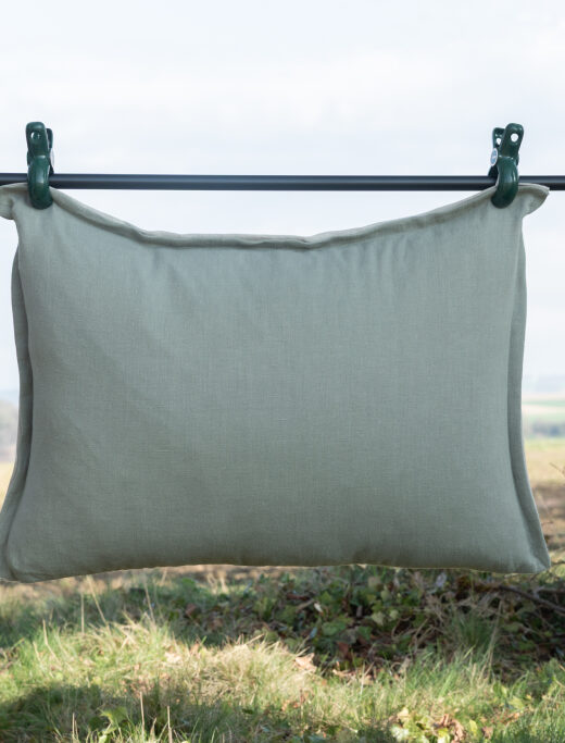 Housse de coussin en lin lavé Vert Lichen