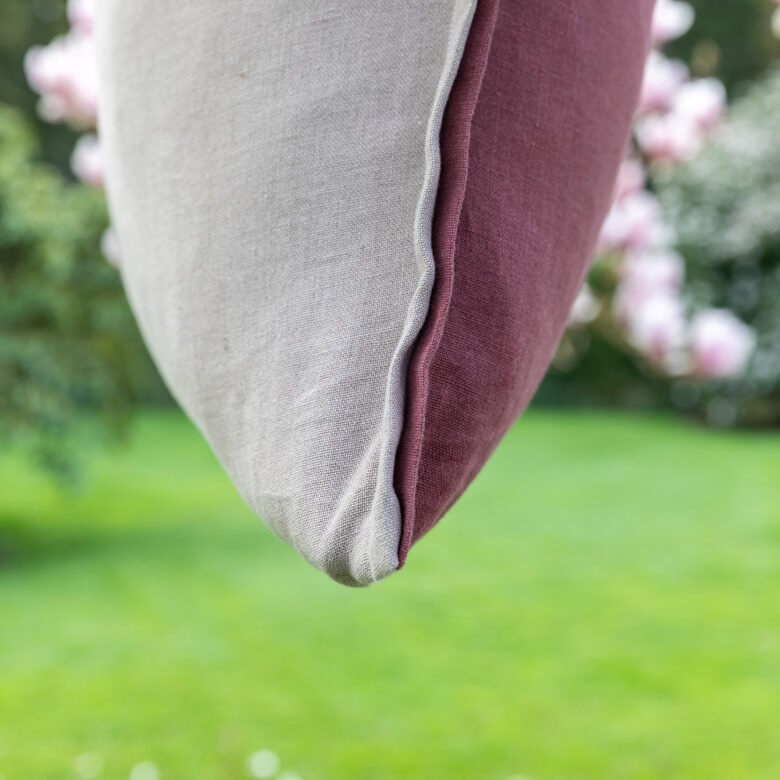 Housse de coussin en lin lavé Vieux Rose - Embrin