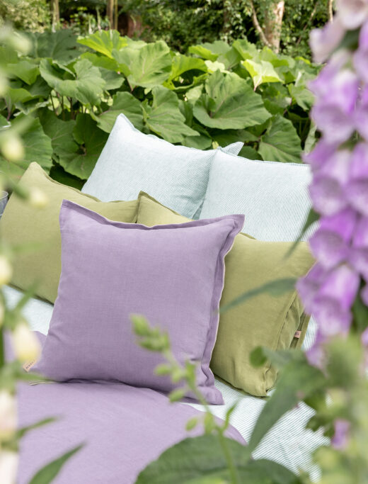 Two-Tone Violet Washed Linen Cushion Cover