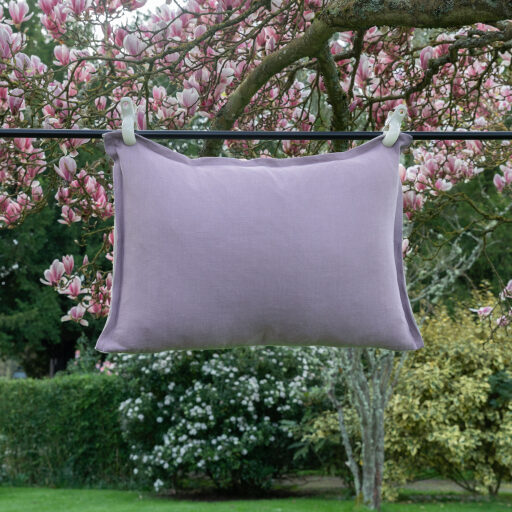 Housse de coussin en lin lavé Violine