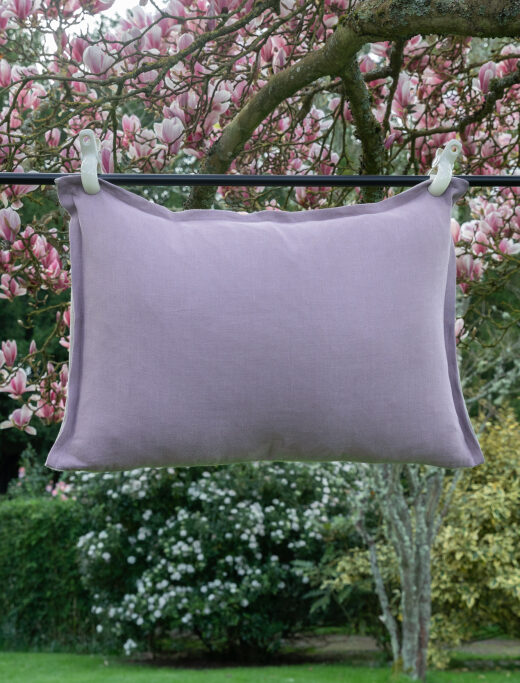 Housse de coussin en lin lavé Violine