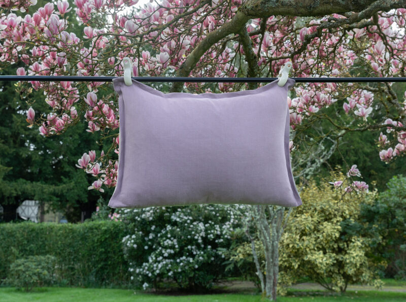 Housse de coussin en lin lavé Violine