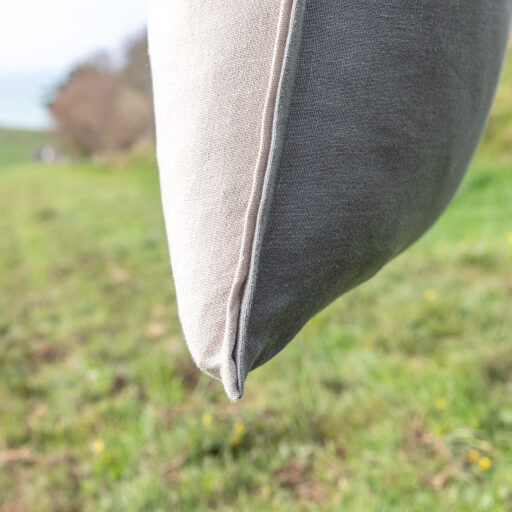 Housse de coussin en lin lavé Gris Zinc
