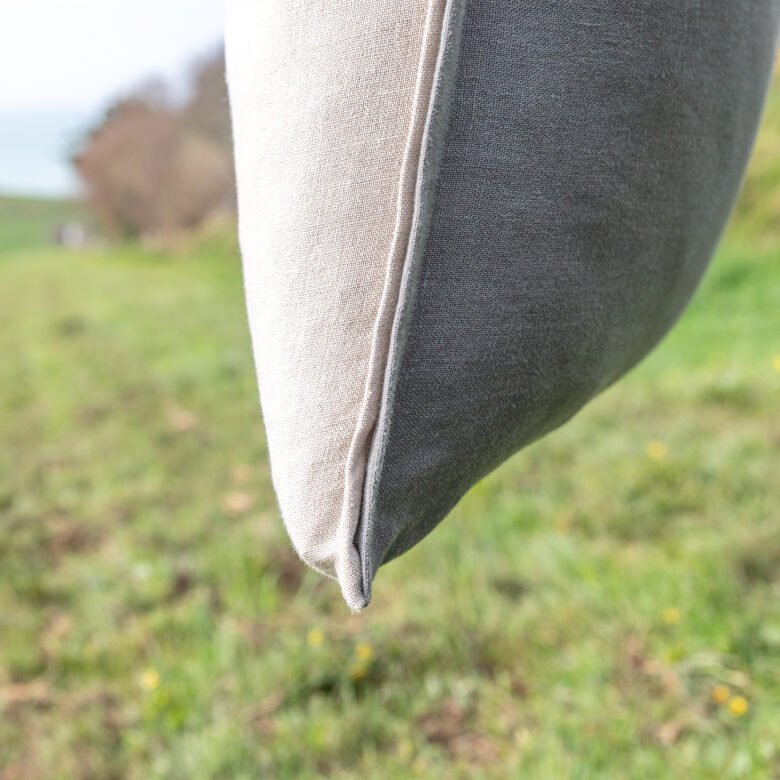 Housse de coussin en lin lavé Gris Zinc - Embrin
