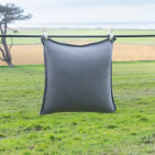 Housse de coussin en lin lavé Gris Zinc