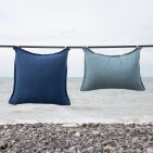 Housse de coussin en lin lavé Bleu Outremer