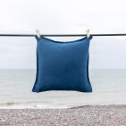 Housse de coussin en lin lavé Bleu Outremer