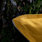Housse de coussin en lin lavé Jaune Curry Bicolore