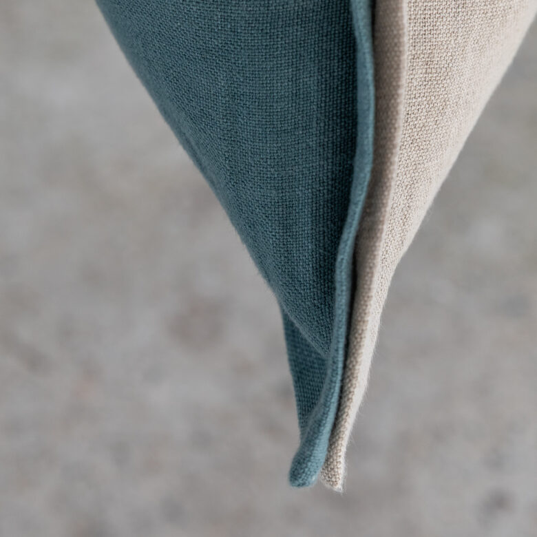 Housse de coussin en lin lavé Vert Paon - Embrin